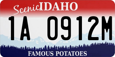 ID license plate 1A0912M