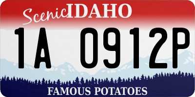 ID license plate 1A0912P