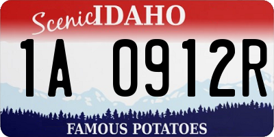 ID license plate 1A0912R