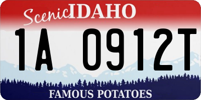 ID license plate 1A0912T