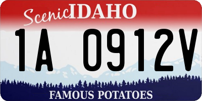 ID license plate 1A0912V