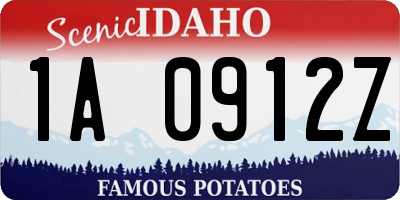 ID license plate 1A0912Z