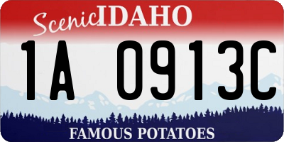 ID license plate 1A0913C