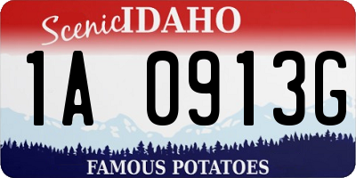 ID license plate 1A0913G