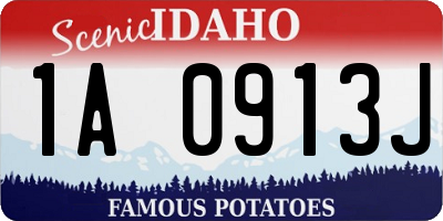 ID license plate 1A0913J