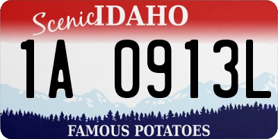 ID license plate 1A0913L