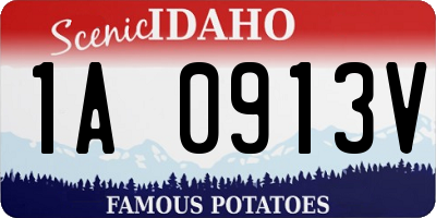 ID license plate 1A0913V