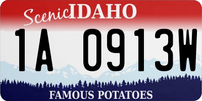 ID license plate 1A0913W