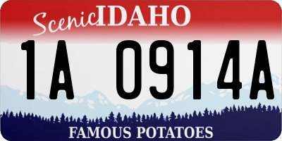 ID license plate 1A0914A