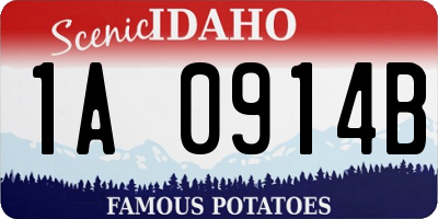 ID license plate 1A0914B