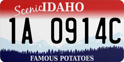 ID license plate 1A0914C
