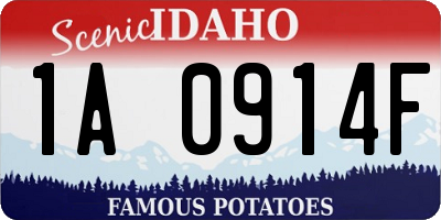ID license plate 1A0914F