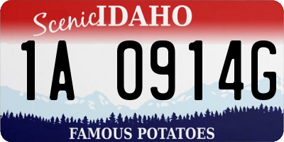 ID license plate 1A0914G