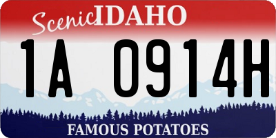 ID license plate 1A0914H