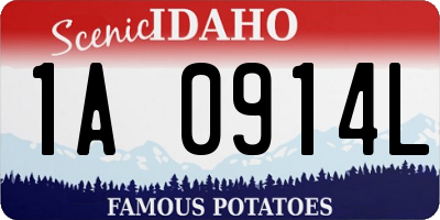 ID license plate 1A0914L