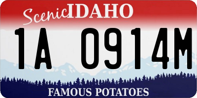 ID license plate 1A0914M