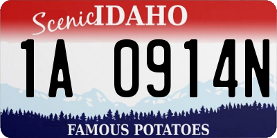 ID license plate 1A0914N