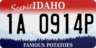 ID license plate 1A0914P