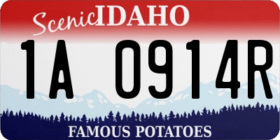 ID license plate 1A0914R