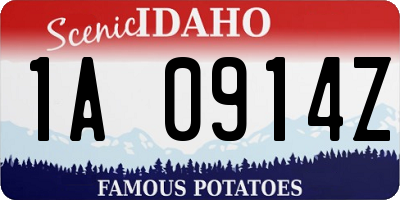 ID license plate 1A0914Z