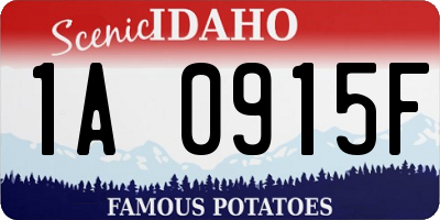 ID license plate 1A0915F