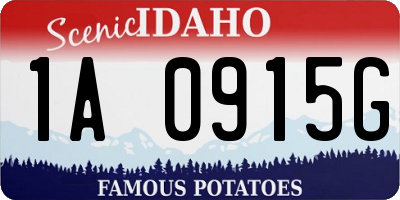 ID license plate 1A0915G