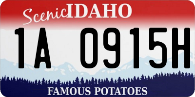 ID license plate 1A0915H
