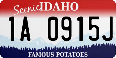 ID license plate 1A0915J