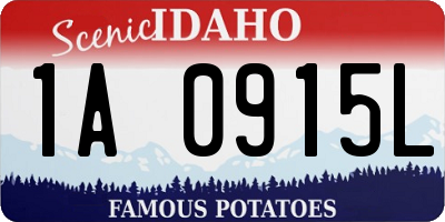 ID license plate 1A0915L