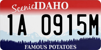 ID license plate 1A0915M