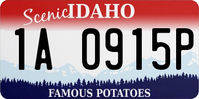 ID license plate 1A0915P