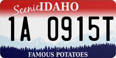 ID license plate 1A0915T