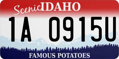ID license plate 1A0915U