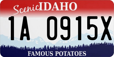 ID license plate 1A0915X