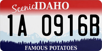 ID license plate 1A0916B