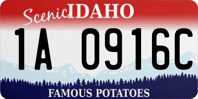 ID license plate 1A0916C