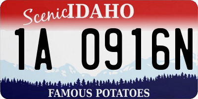 ID license plate 1A0916N