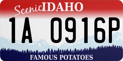ID license plate 1A0916P