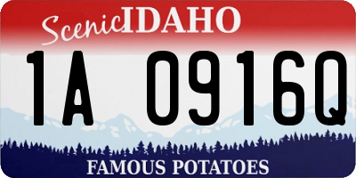 ID license plate 1A0916Q