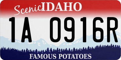 ID license plate 1A0916R