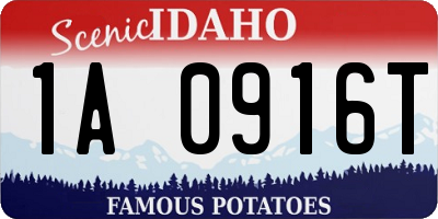 ID license plate 1A0916T