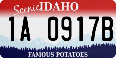 ID license plate 1A0917B