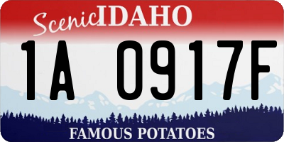 ID license plate 1A0917F