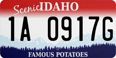 ID license plate 1A0917G