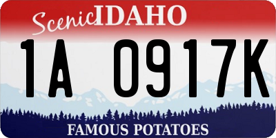 ID license plate 1A0917K