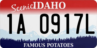 ID license plate 1A0917L