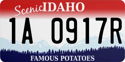 ID license plate 1A0917R