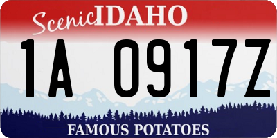 ID license plate 1A0917Z