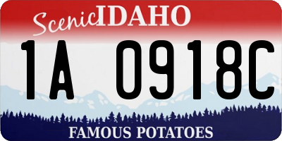 ID license plate 1A0918C