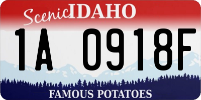 ID license plate 1A0918F